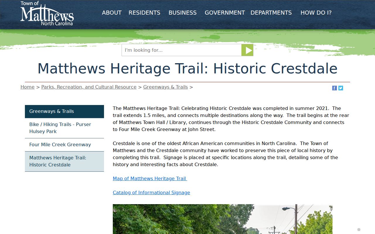 Matthews city directory research linked to the Crestdale Heritage Trail