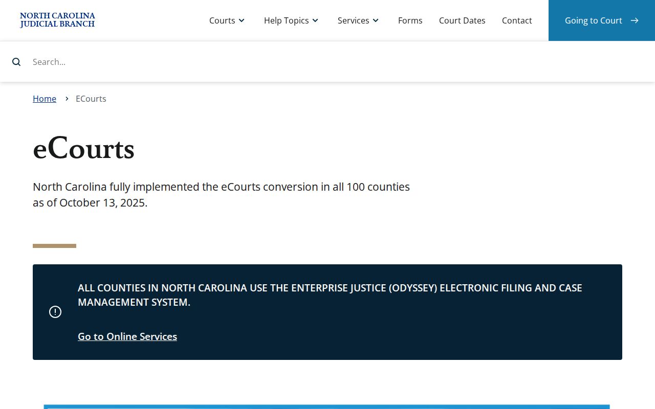 Matthews residents directory North Carolina eCourts services screen