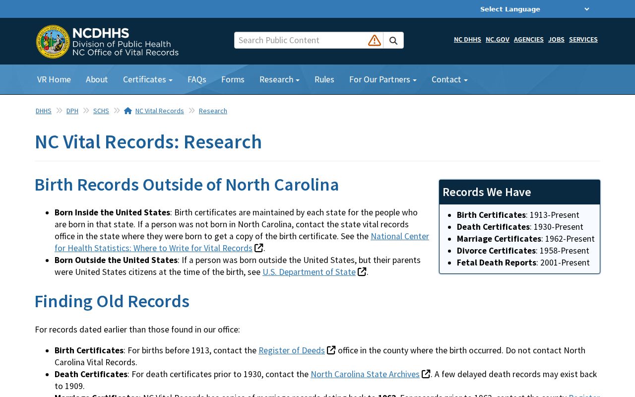 Matthews previous residents research using North Carolina Vital Records historical guidance